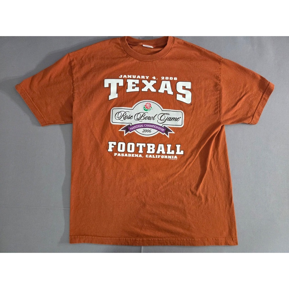 Vintage CSA Texas Longhorn Shirt Mens Large Burnt Orange 2006 Rose Bowl NCAA UT